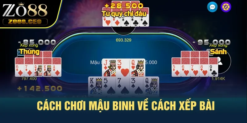 Cách chơi mậu binh về cách xếp bài